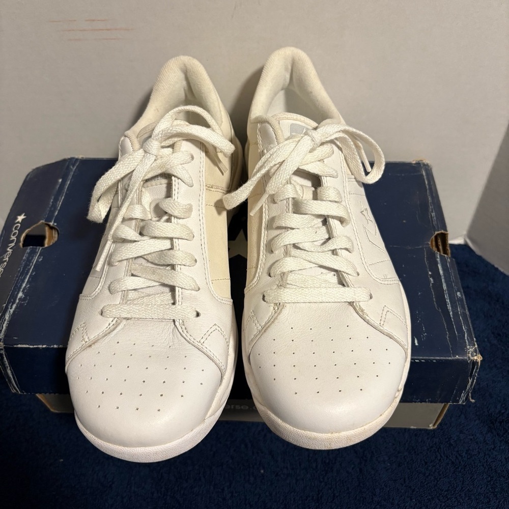 Vintage Y2K 90’s Converse White Leather Cardinal Ox 5J776 Women’s 10.5 Sneakers - Picture 4 of 8